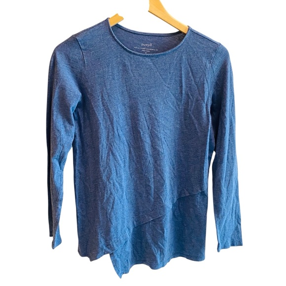 Pure J.Jill | Blue Layered Asymmetrical Tee - Picture 2 of 7